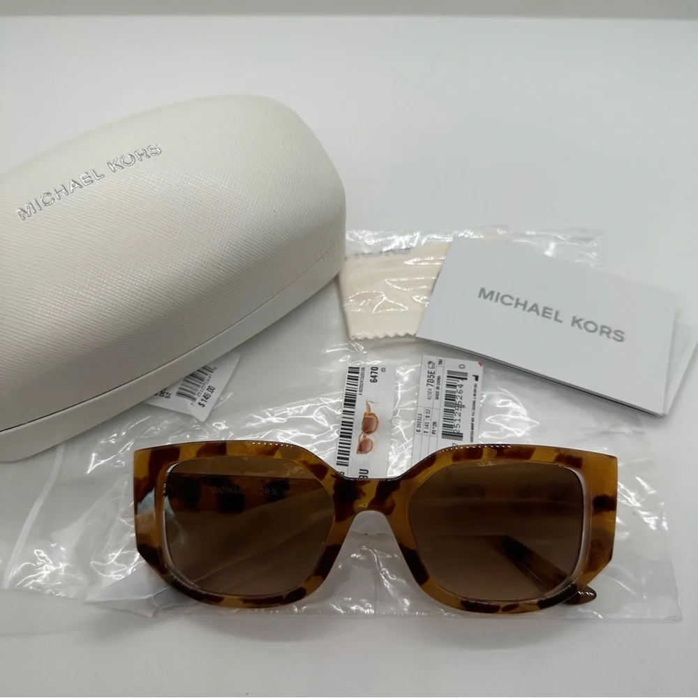 NWT Michael Kors | Denali Marigold Tortoise Shell Cut Out Square Sunglasses $149